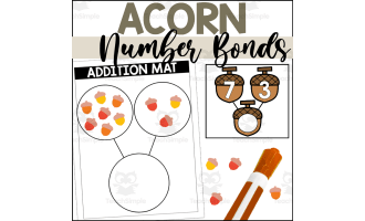 Acorn Addition Number Bond Task Cards
