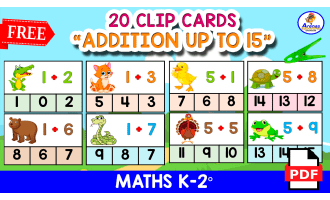 ADDITION UP TO 15 | Clip Cards