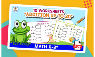 ADDITION UP TO 20 - 10 Worksheets - ANIMAL THEME
