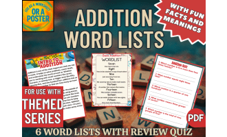 Addition Word List Posters (PDF)