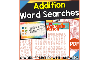 Addition Word Searches (PDF)