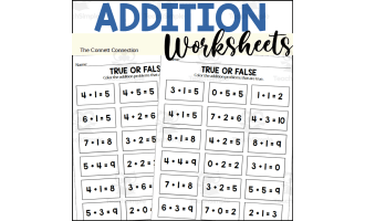 Addition Worksheets with True or False Equations