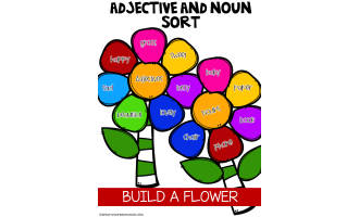 Adjective and Noun Sort – Build-a-Flower Craft