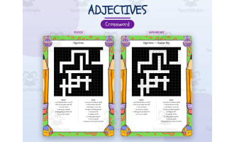 Adjectives Crossword Printable | Vocabulary Worksheet