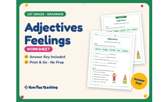Adjectives Feelings Worksheet – 1st Grade Grammar Practice