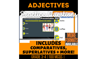 Adjectives Practice Questions - Grade 3-4 Grammar (Presentable PDF)