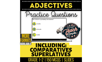 Adjectives Practice Questions - Grades 1-2 Grammar (Slides)