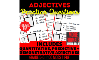 Adjectives Practice Questions - Grammar Grade 5-6 (Fillable PDF)