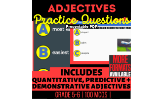 Adjectives Practice Questions - Grammar Grade 5-6 (Presentable PDF)