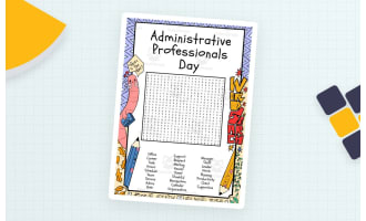 Administrative Professionals Day word search puzzle worksheet activity