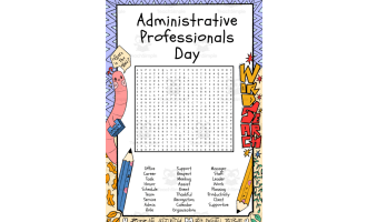Administrative Professionals Day word search puzzle worksheet activity