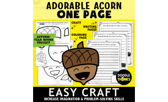 Adorable Acorn One Page Paper Craft Activities