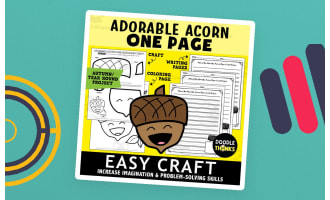 Adorable Acorn One Page Paper Craft Activities