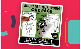 Adorable Mushroom One Page Paper Craft Activities