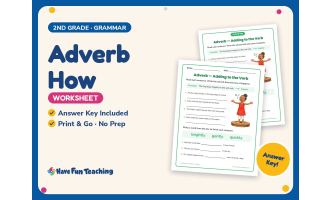 Adverb How Worksheet – 2nd Grade Adverbs Practice + Answer Key
