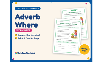 Adverb Where Worksheet – 2nd Grade Adverbs Practice + Answer Key