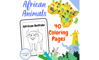 African Animals Coloring Sheets.