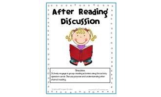 After Reading Discussion Cards Activity