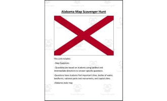 Alabama Map Scavenger Hunt