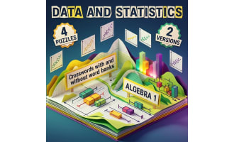 Algebra 1 Data Analysis and Statistics Crosswords with Word Bank
