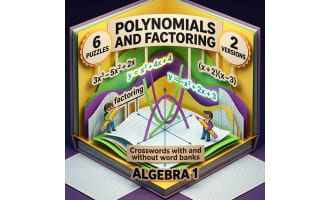 Algebra 1 Polynomials Operations and Factoring Crosswords with Word Ba
