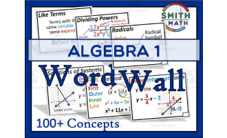 Algebra Word Wall, Algebra 1 Vocabulary