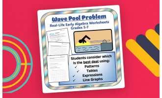 Algebra Real World Math Problem: 5th 6th 7th Gr Patterns & Expressions