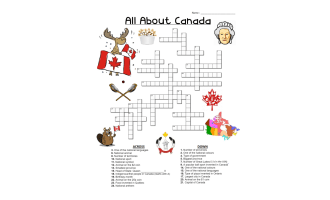 All About Canada - Map & Crossword Activity