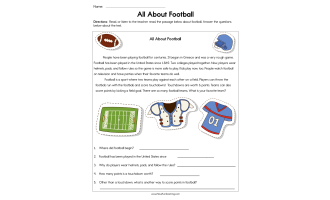 All About Football Worksheet