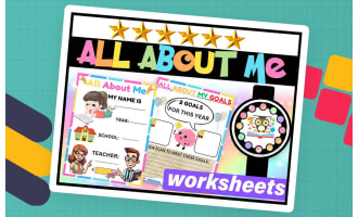 ALL ABOUT ME Poster Activity for Back to School with Writing