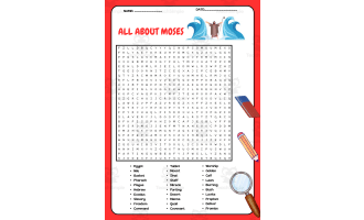 All About Moses Word Search Puzzle Worksheet Activity