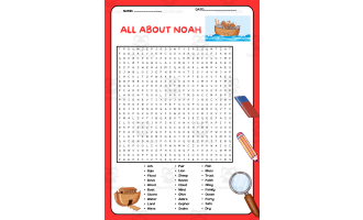 All About Noah Word Search Puzzle Worksheet Activity