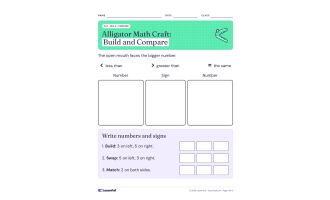 Alligator Math Craft – Comparing Numbers Pre-K–2