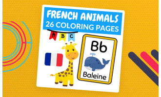 Alphabet Animals Flashcards in French