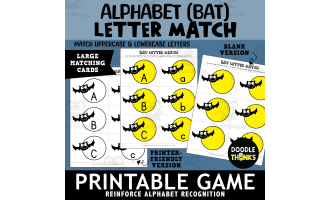 Alphabet Bat Letter Match Uppercase & Lowercase Matching Game