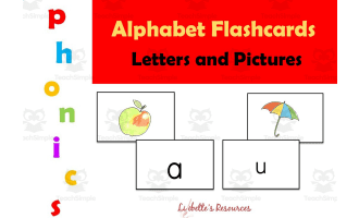 Alphabet Flashcards: Phonetic: Words and Pictures