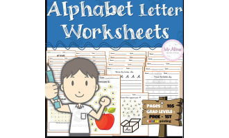 Alphabet Letters:  Letter Worksheets | Letter Recognition, Tracing Kindergarten