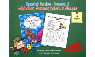 Alphabet, Numbers, Colors & Shapes - Lesson 2 (COMPLETE SPANISH LESSON!)