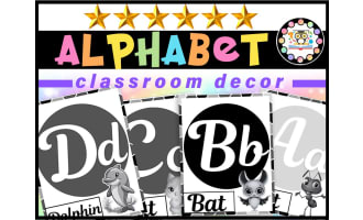 Alphabet Posters black & white | black Alphabet Letters