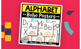 Alphabet Posters - Boho Rainbow Classroom Decor