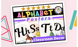 Alphabet Posters Pastel | Colors Alphabet Letters Posters