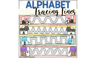 Alphabet Prewriting Tracing Lines with Animals