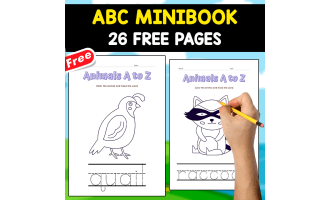 ALPHABET TRACING MINIBOOK | MADE WITH ANIMAL THEMED