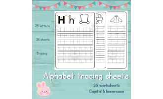 Alphabet tracing sheets (Letters tracing sheets) A-Z letters -PDF file