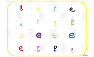 Alphabet Visual Cards - Letter E Mat