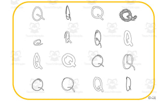 Alphabet Visual Cards - Letter Q Mats