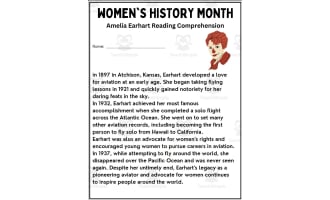 Amelia Earhart: Trailblazing Women's History Month Comprehension