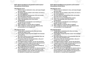 Amendments 16–27 Worksheet – U.S. Constitution