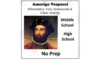 Amerigo Vespucci ESL Spanish English Bingo Game Reading Comprehension