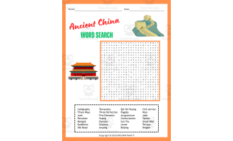Ancient China Word Search – 28-Word Puzzle
